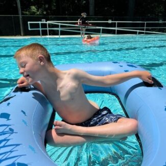 Luke in the pool